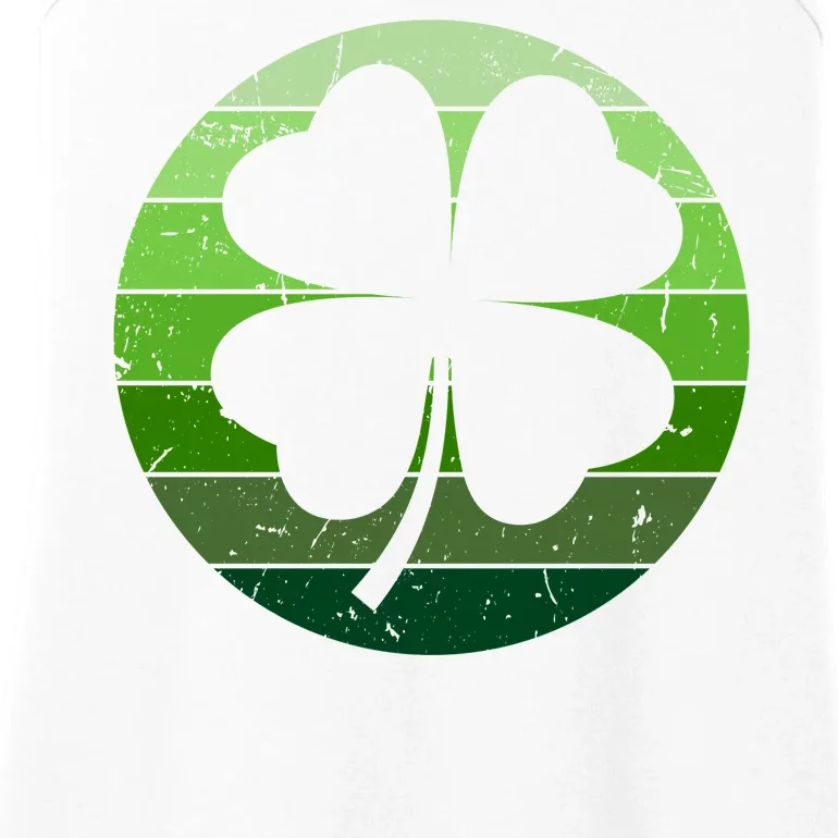 Shamrock Retro Sunset Lucky Leaf Ladies Essential Tank