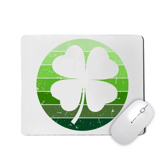 Shamrock Retro Sunset Lucky Leaf Mousepad