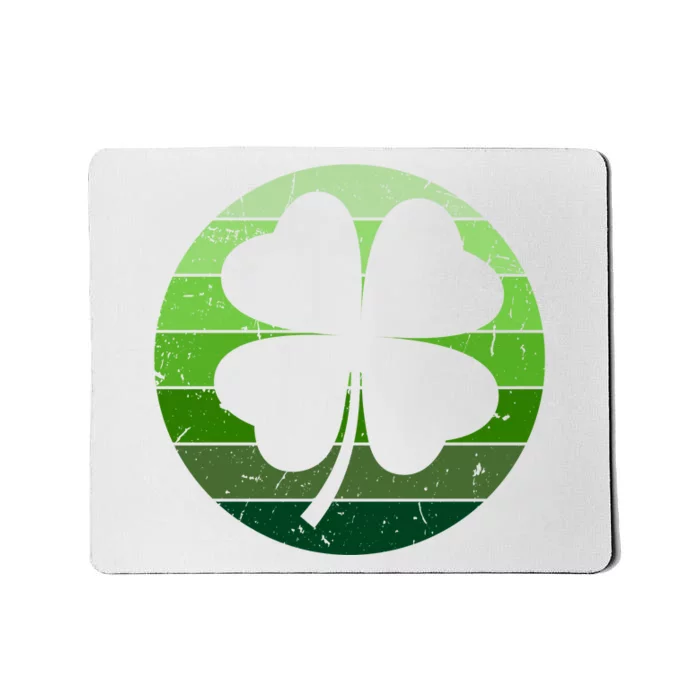 Shamrock Retro Sunset Lucky Leaf Mousepad