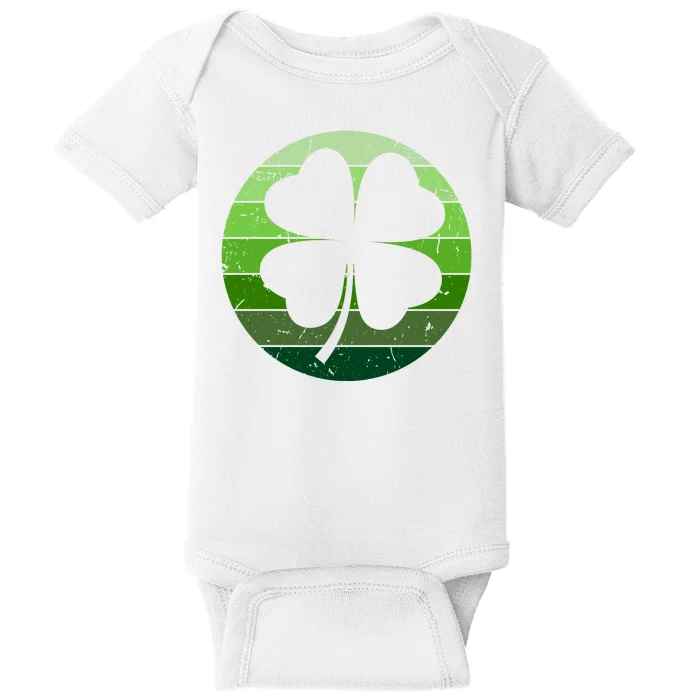 Shamrock Retro Sunset Lucky Leaf Baby Bodysuit