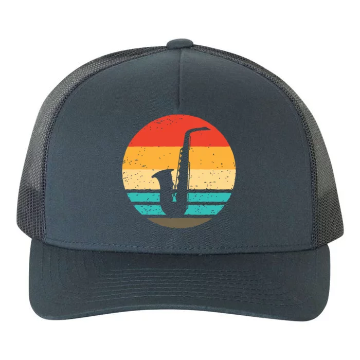 Saxophone Retro Style Vintage Yupoong Adult 5-Panel Trucker Hat