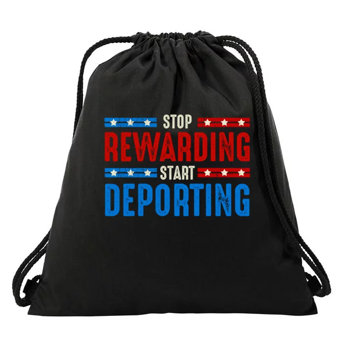 Stop Rewarding Start Deporting Drawstring Bag