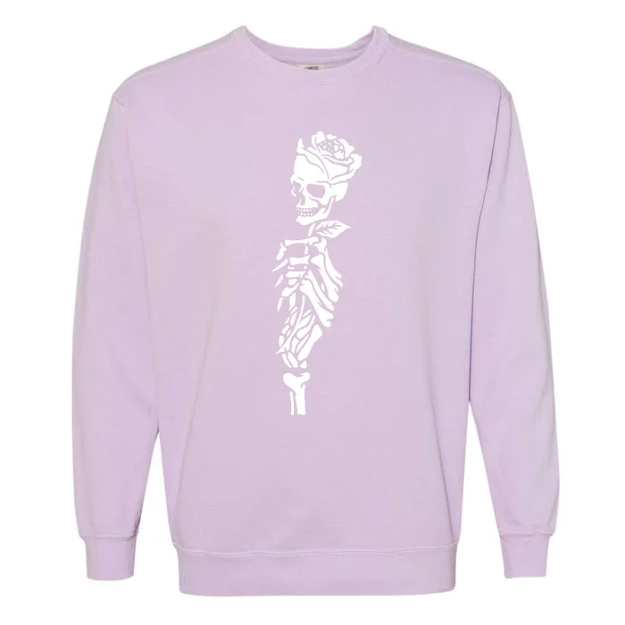 Skull Rose Garment-Dyed Sweatshirt