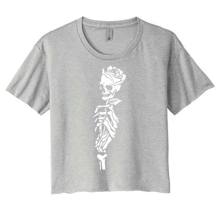 Skull Rose Women's Crop Top Tee