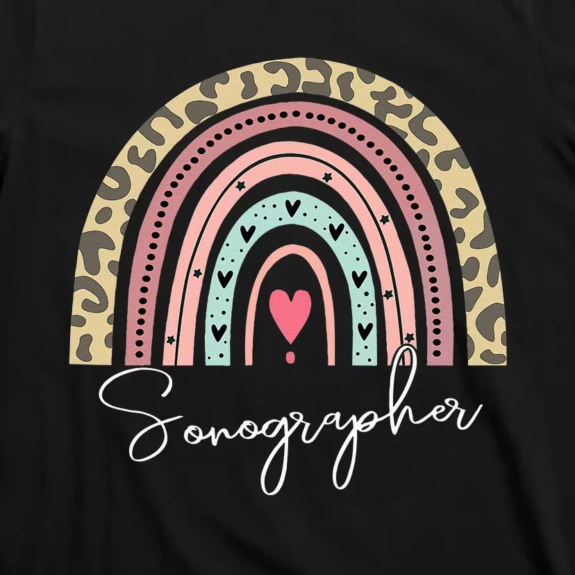 Sonographer Rainbow Sonography Ultrasound Tech Cardiac T-Shirt