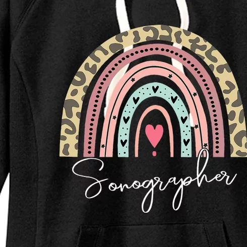 Sonographer Rainbow Sonography Ultrasound Tech Cardiac Women's Fleece Hoodie