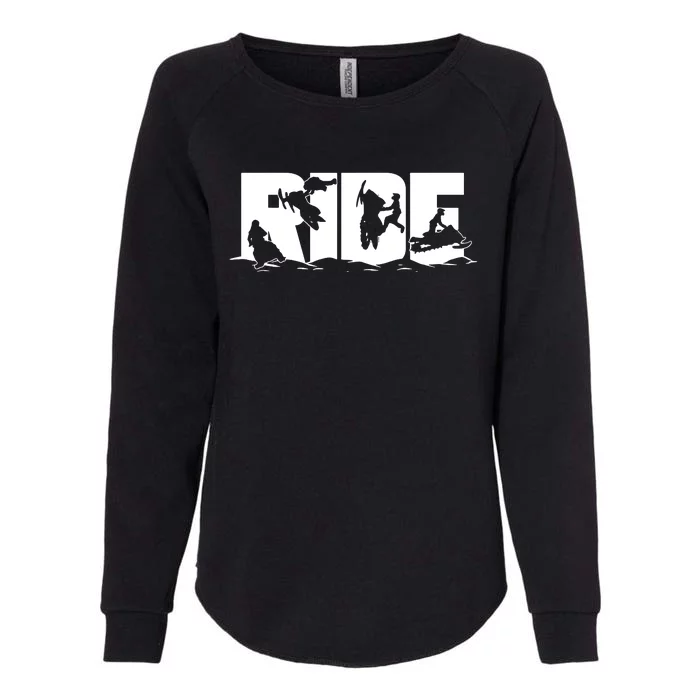 Snowmobile Ride Womens California Wash Sweatshirt