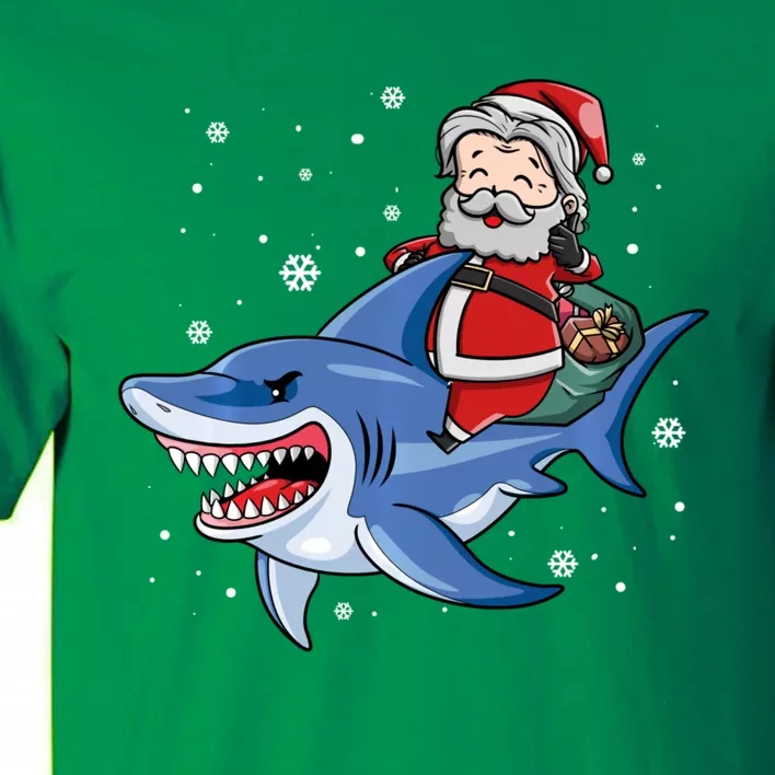 Santa Riding Shark Christmas Pajamas Tall T-Shirt