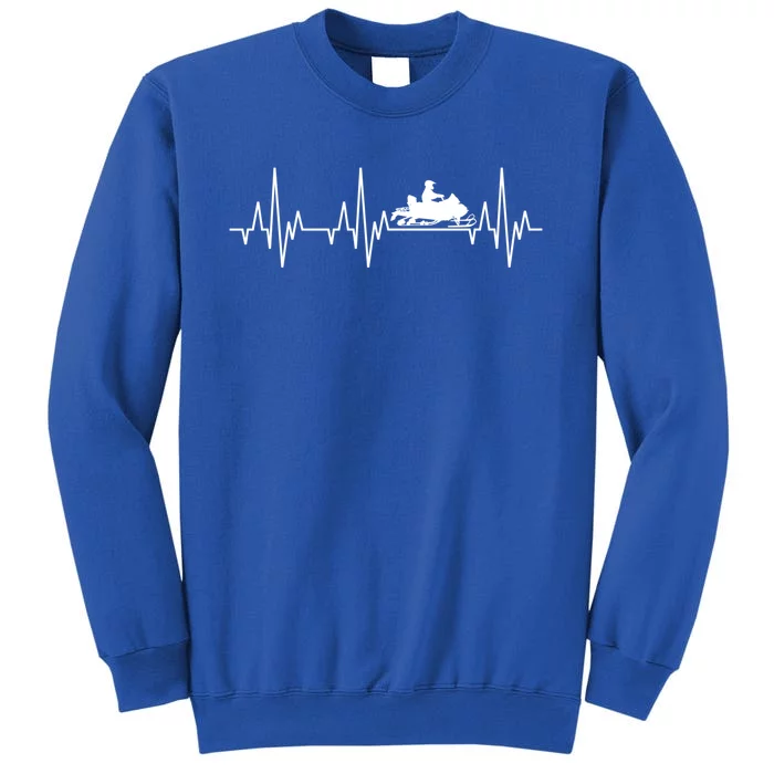 Snowmobile Rider Snowmobiling Winter Sports Snow Heartbeat Gift Tall Sweatshirt