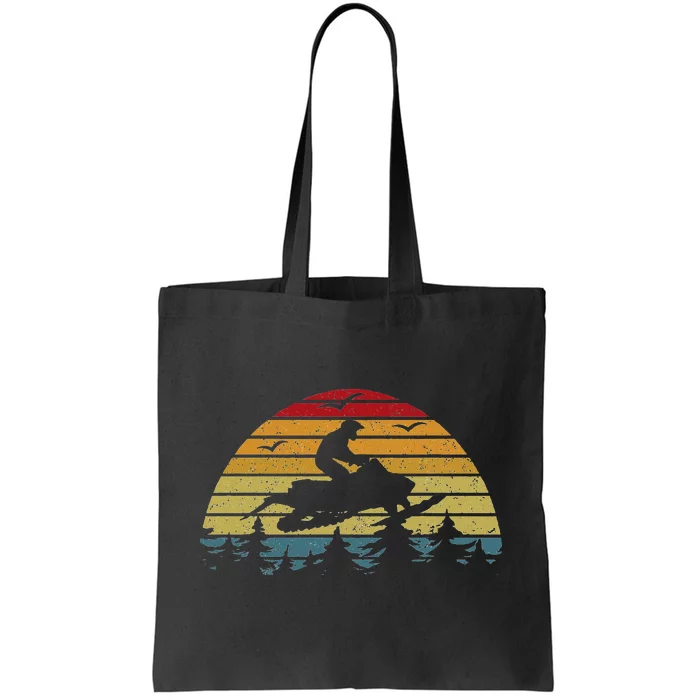 Snowmobile Retro Snowmobile Mountain Snowmobiling Tote Bag