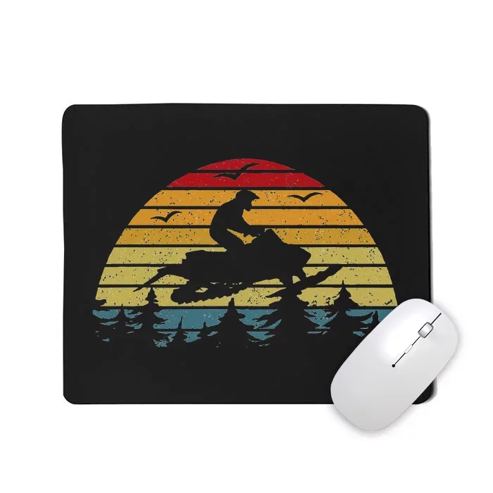 Snowmobile Retro Snowmobile Mountain Snowmobiling Mousepad