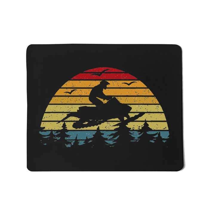 Snowmobile Retro Snowmobile Mountain Snowmobiling Mousepad