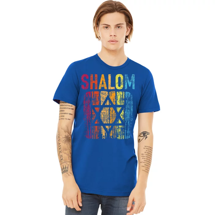 Shalom  Retro Star Of David Jewish Peace Hebrew Israelites Premium T-Shirt