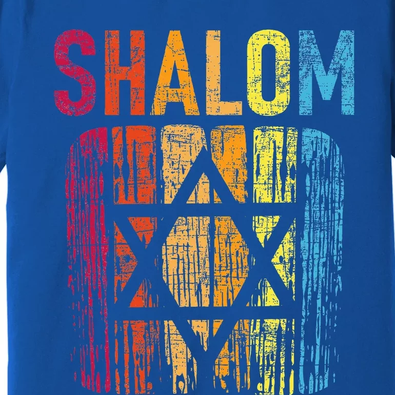 Shalom  Retro Star Of David Jewish Peace Hebrew Israelites Premium T-Shirt