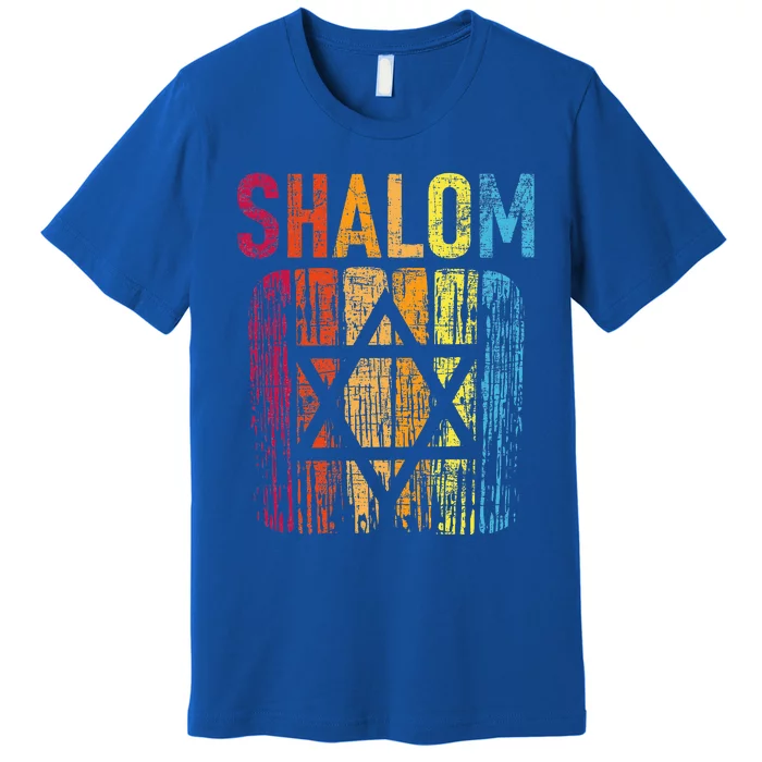 Shalom  Retro Star Of David Jewish Peace Hebrew Israelites Premium T-Shirt