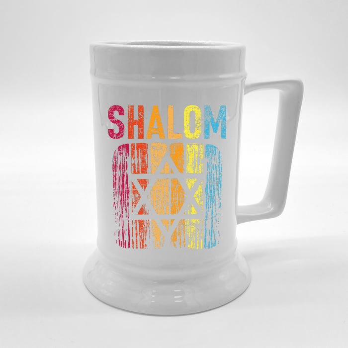 Shalom  Retro Star Of David Jewish Peace Hebrew Israelites Front & Back Beer Stein