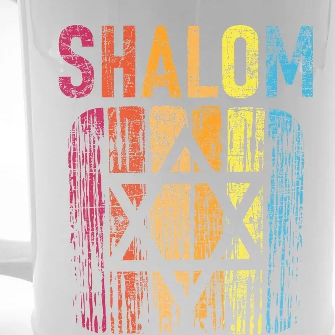 Shalom  Retro Star Of David Jewish Peace Hebrew Israelites Front & Back Beer Stein