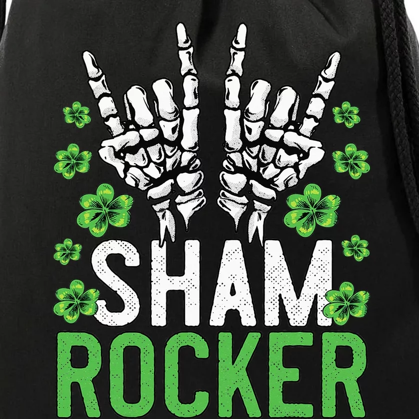 Sham Rocker St Patricks Day Outfit For Rock Fans Drawstring Bag