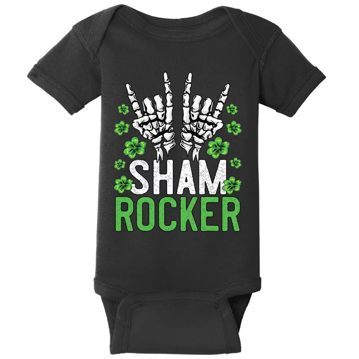 Sham Rocker St Patricks Day Outfit For Rock Fans Baby Bodysuit