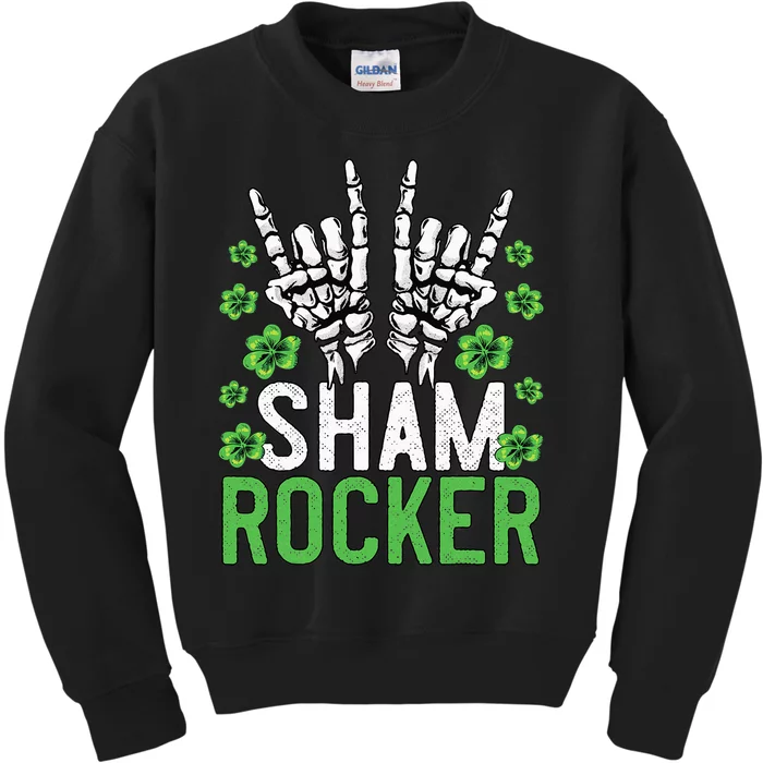 Sham Rocker St Patricks Day Outfit For Rock Fans Kids Sweatshirt