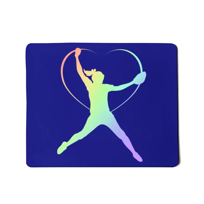 Soft Rainbow Softball Gift Idea For Teen Pitcher Coach Cool Gift Mousepad