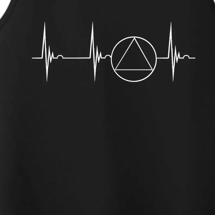 Sober Recover Sobriety Heartbeat Ekg Pulse Abstinence Gift Performance Tank