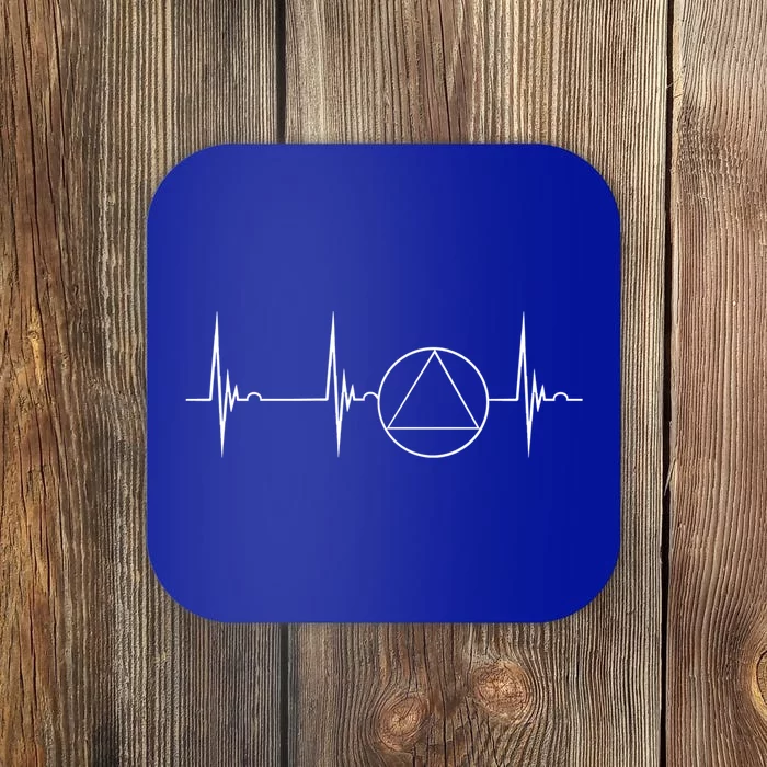 Sober Recover Sobriety Heartbeat Ekg Pulse Abstinence Gift Coaster