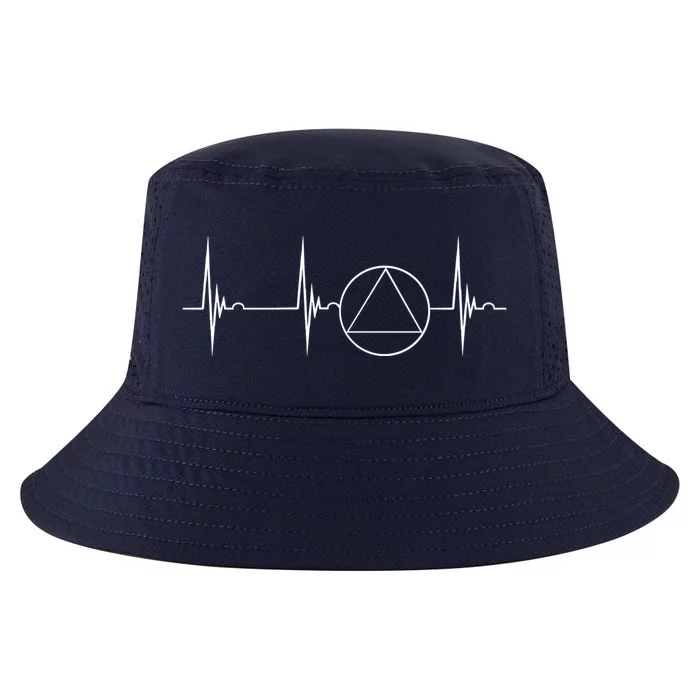 Sober Recover Sobriety Heartbeat Ekg Pulse Abstinence Gift Cool Comfort Performance Bucket Hat