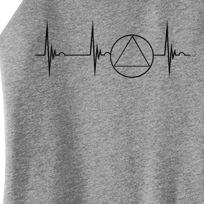 Sober Recover Sobriety Heartbeat Ekg Pulse Abstinence Gift Women’s Perfect Tri Rocker Tank