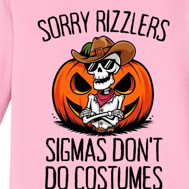 Sorry Rizzlers Sigmas DonT Do Costumes Alpha Gen Baby Long Sleeve Bodysuit