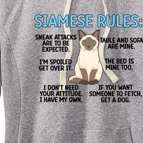 Siamese Rules Siamese Cat Owner Siamese Lover Cute Gift Women's Fleece Hoodie