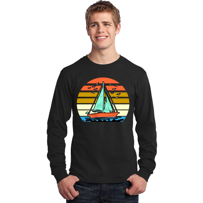 Sailing Retro Sail Boat Long Sleeve Shirt