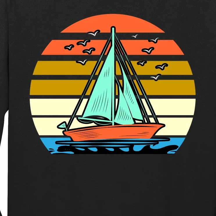 Sailing Retro Sail Boat Long Sleeve Shirt