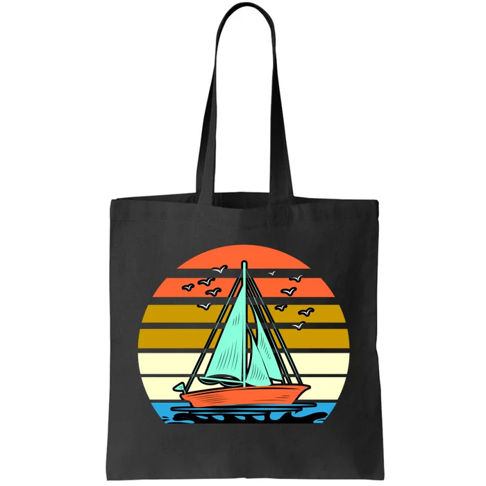 Sailing Retro Sail Boat Tote Bag