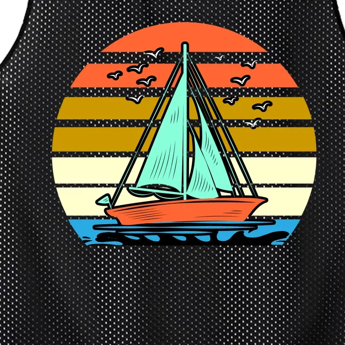 Sailing Retro Sail Boat Mesh Reversible Basketball Jersey Tank