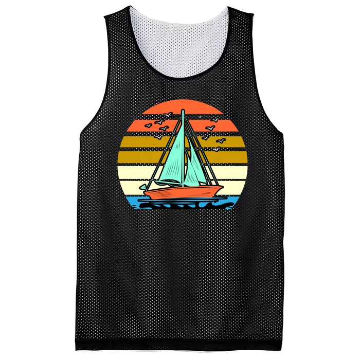 Sailing Retro Sail Boat Mesh Reversible Basketball Jersey Tank