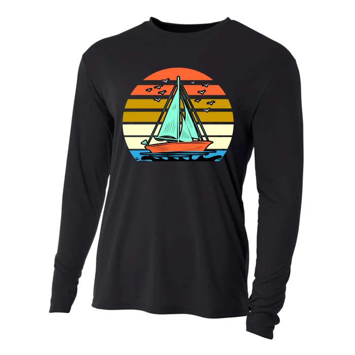 Sailing Retro Sail Boat Cooling Performance Long Sleeve Crew