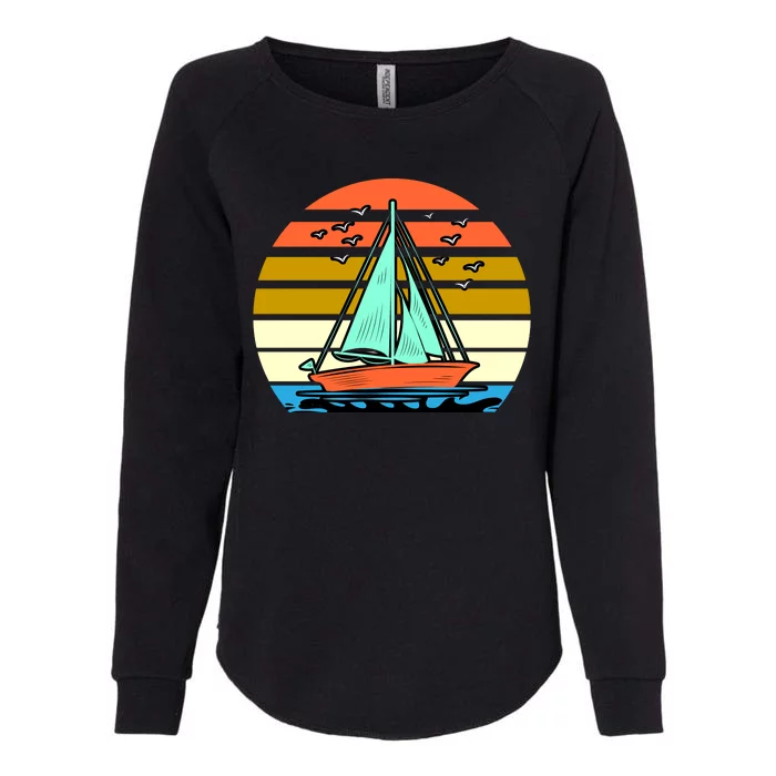 Sailing Retro Sail Boat Womens California Wash Sweatshirt