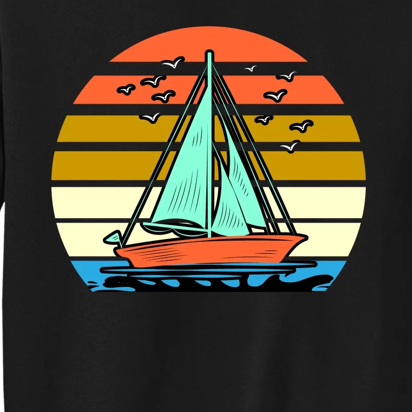 Sailing Retro Sail Boat Tall Sweatshirt