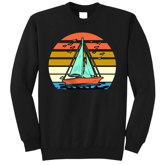 Sailing Retro Sail Boat Tall Sweatshirt