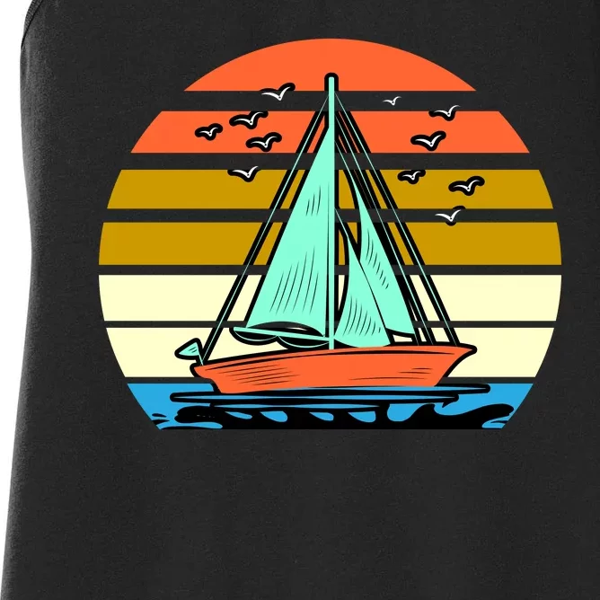 Sailing Retro Sail Boat Women's Racerback Tank