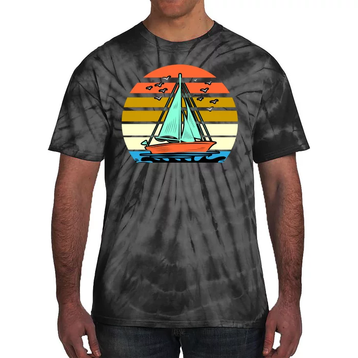 Sailing Retro Sail Boat Tie-Dye T-Shirt