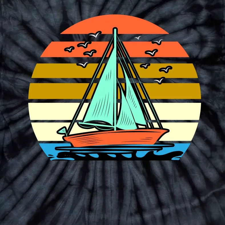 Sailing Retro Sail Boat Tie-Dye T-Shirt