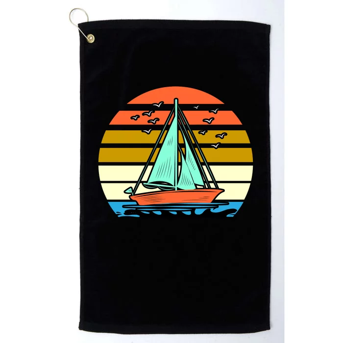 Sailing Retro Sail Boat Platinum Collection Golf Towel