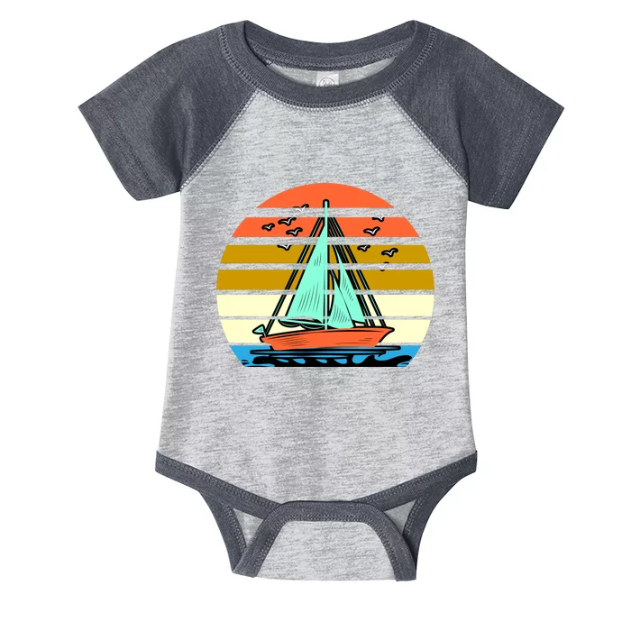 Sailing Retro Sail Boat Infant Baby Jersey Bodysuit