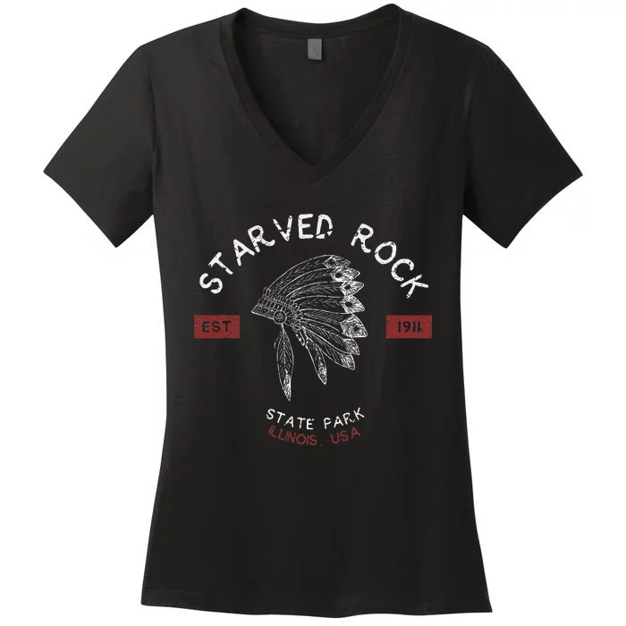 Starved Rock State Park Illinois Gifts Il Women's V-Neck T-Shirt