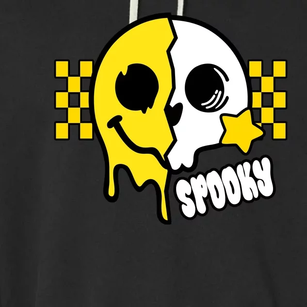 Spooky Retro Smile Skeleton Halloween Garment-Dyed Fleece Hoodie