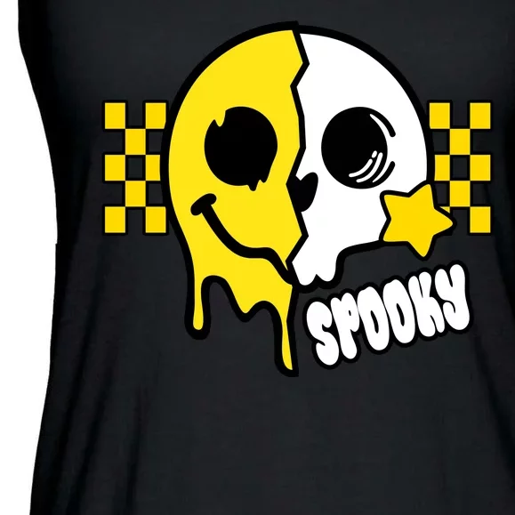 Spooky Retro Smile Skeleton Halloween Ladies Essential Flowy Tank