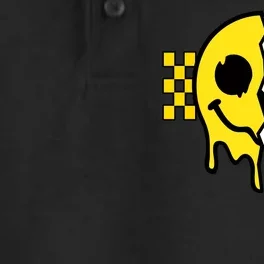 Spooky Retro Smile Skeleton Halloween Dry Zone Grid Performance Polo