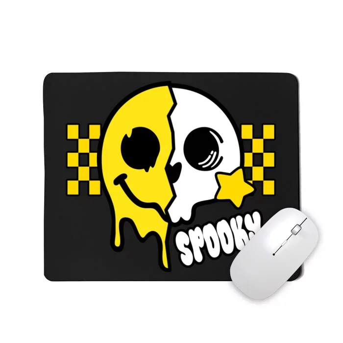 Spooky Retro Smile Skeleton Halloween Mousepad